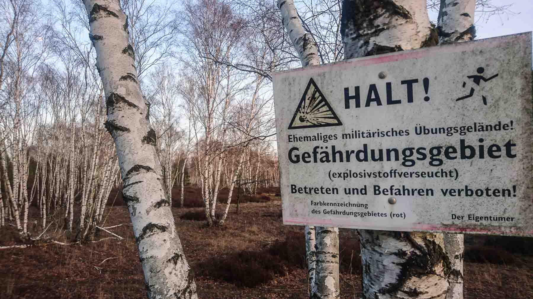 Betreten Verboten Truppenübungsplatz Brandenburg